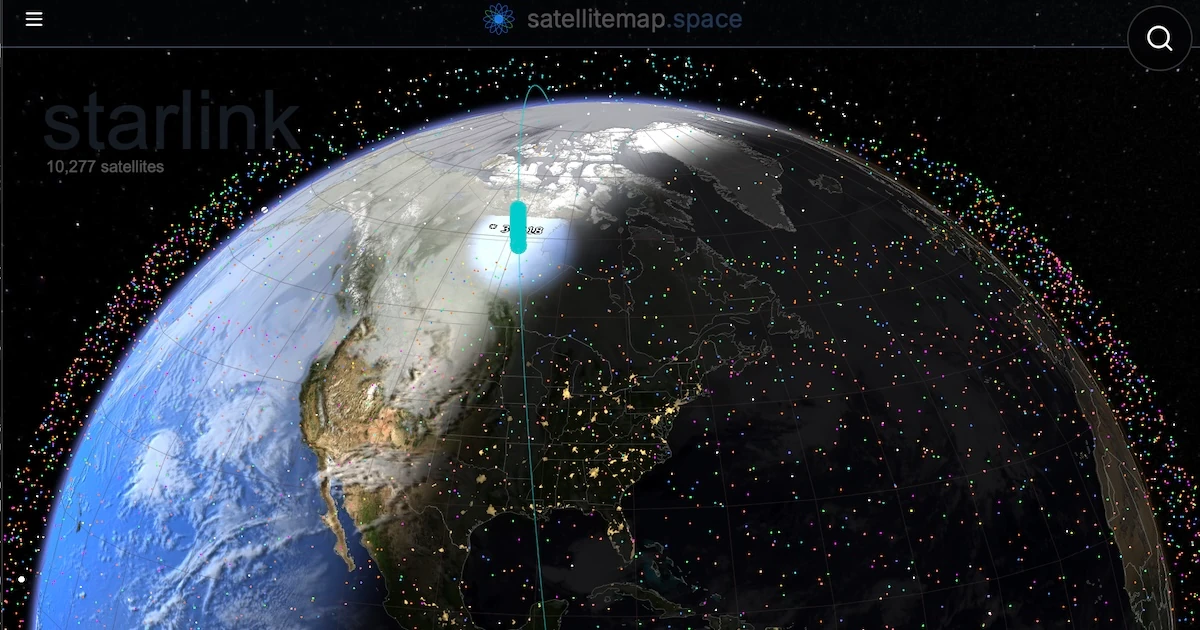Satellite Tracker – Live Map of Starlink and 30k Satellites