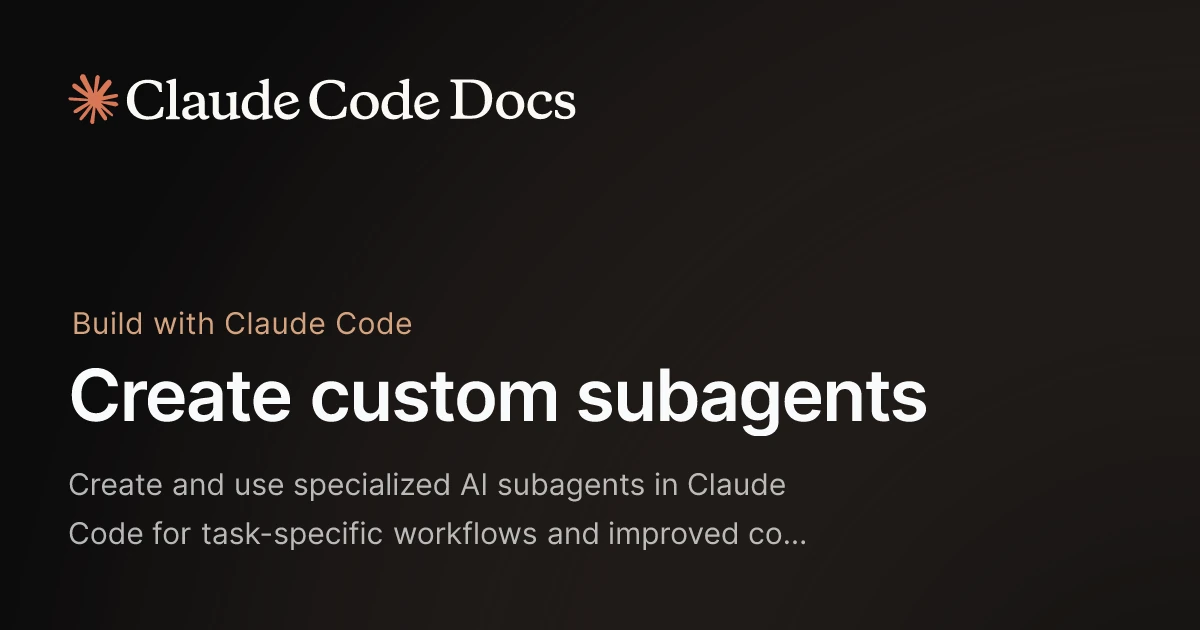 Claude Code subagents — delegate work to specialized agents