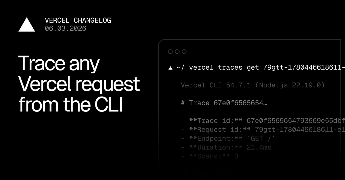Trace any Vercel request from the CLI