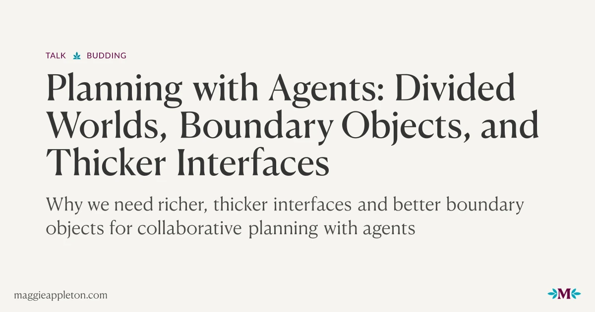 Planning with agents