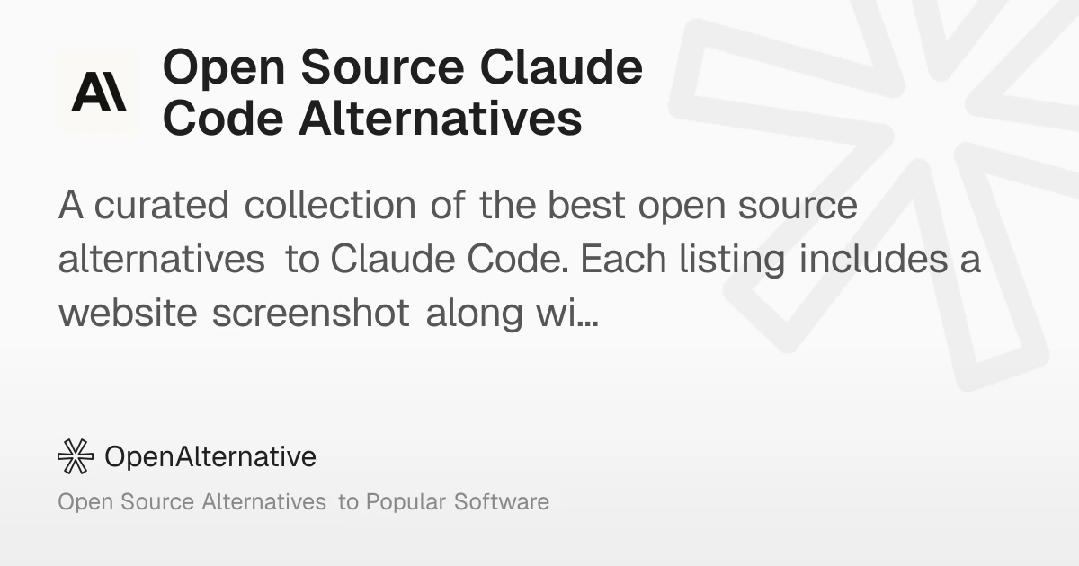 10+ Best Open Source Claude Code Alternatives in 2026
