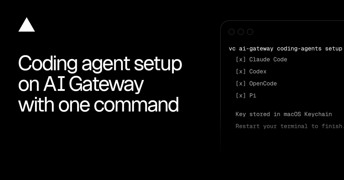 Set up coding agents in one command with AI Gateway