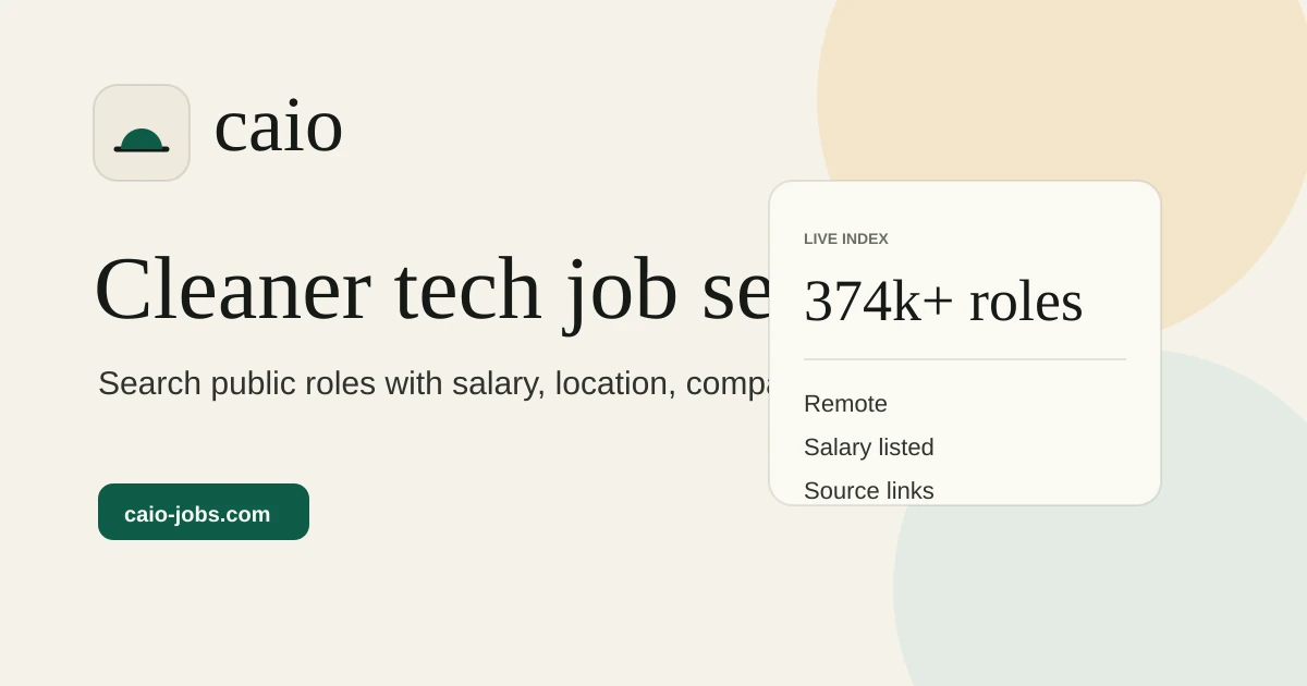 Caio, a cleaner search engine for 500k+ tech jobs