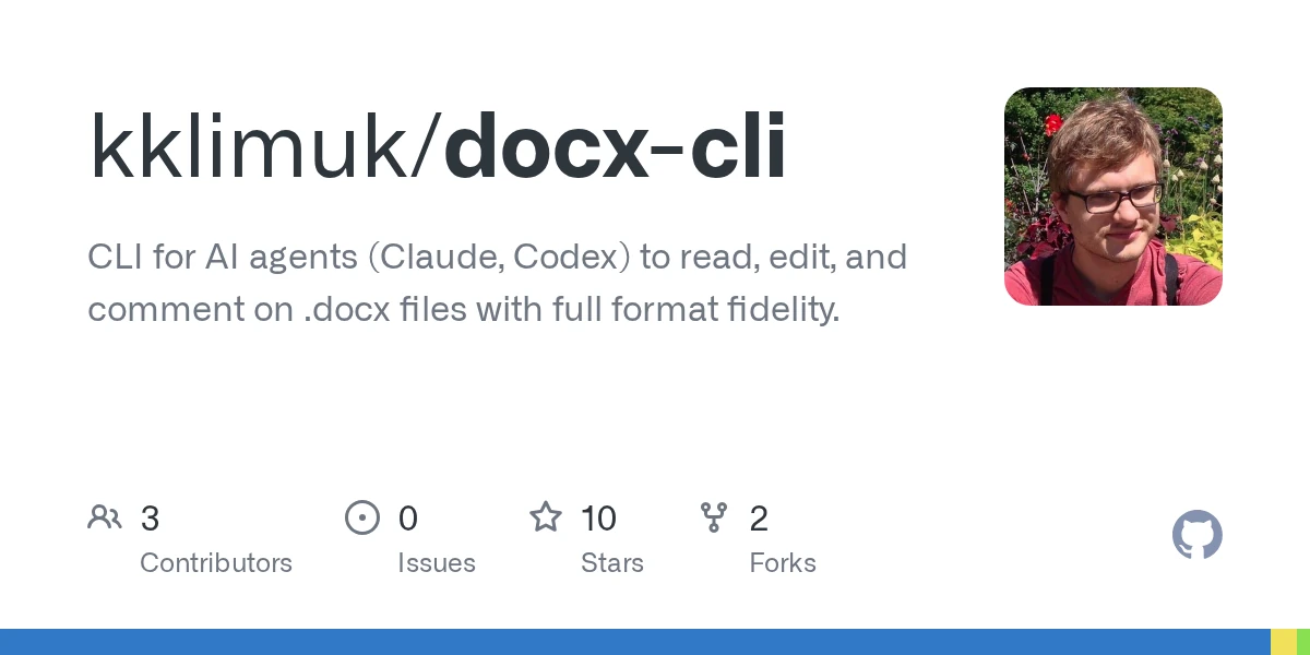 Show HN: Docx-CLI: agents read/edit Word docs using 1/2 the time and tokens