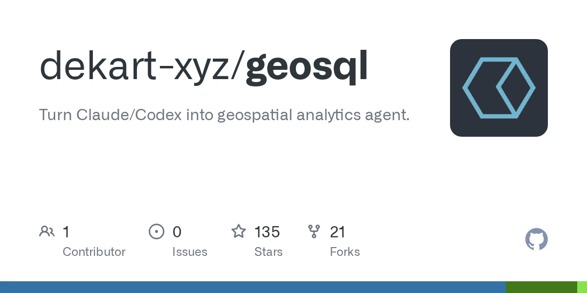 Geosql: A Claude/Codex skill for geospatial data