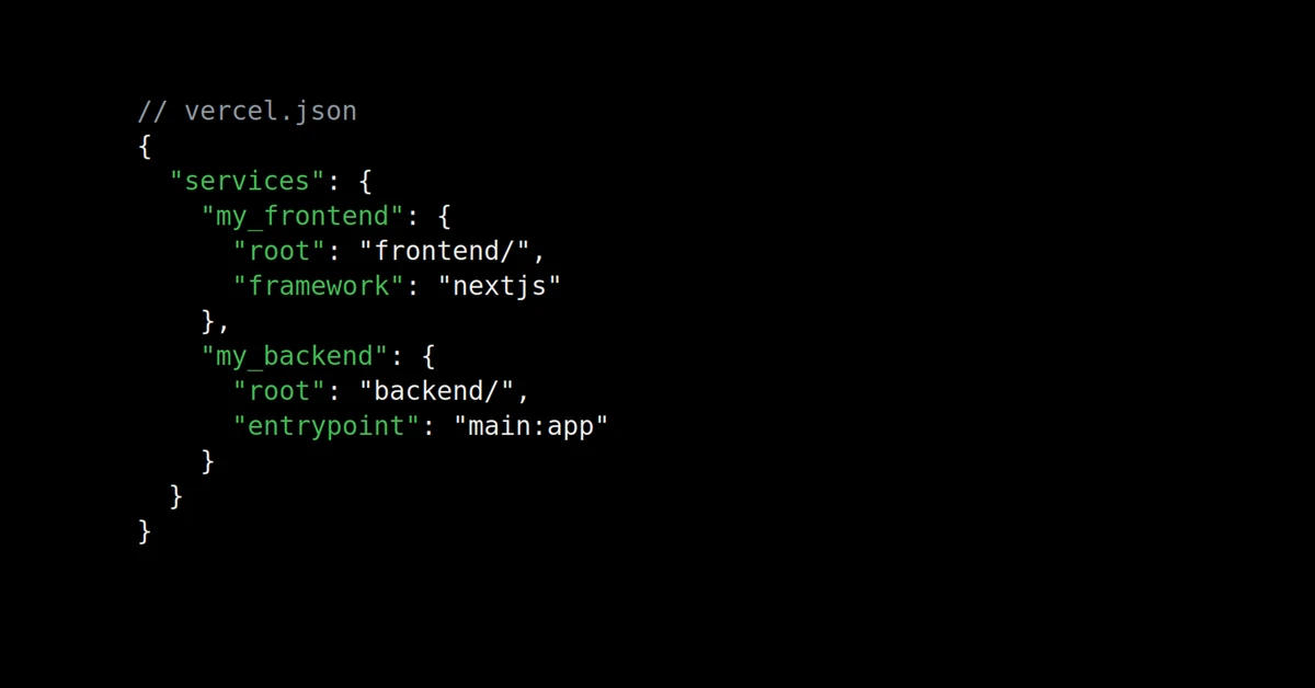 Run multiple frameworks in one project with Vercel Services