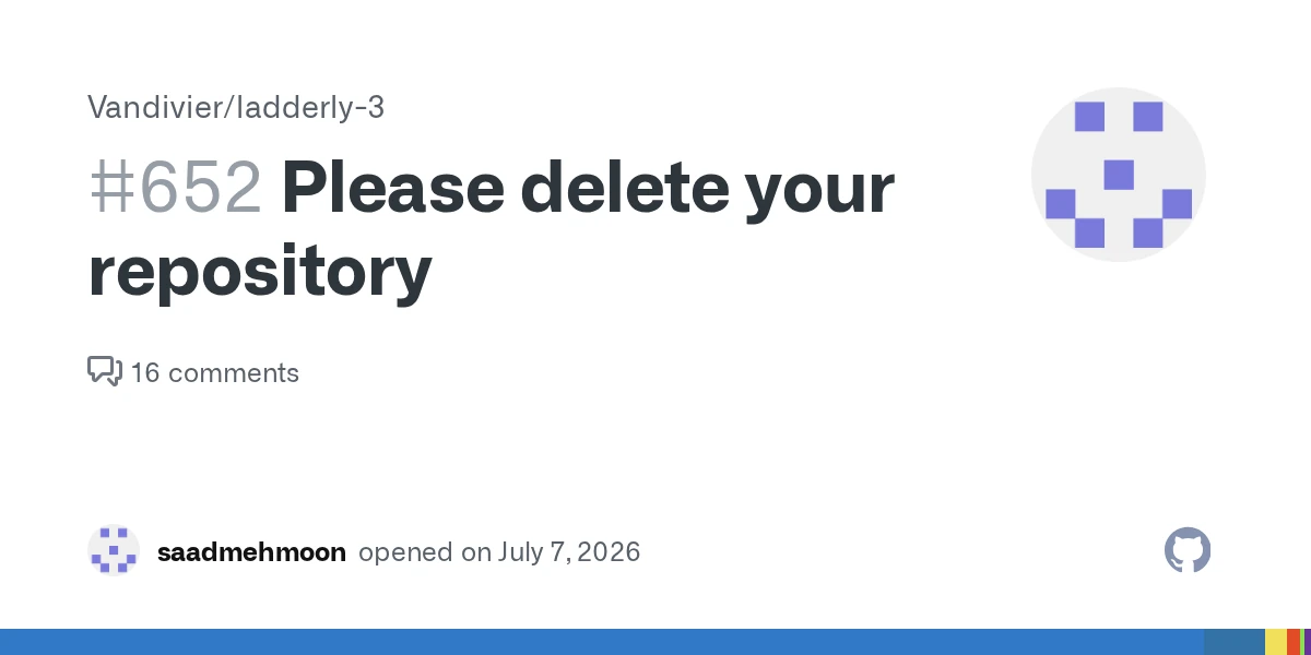 Please Delete Your Repository