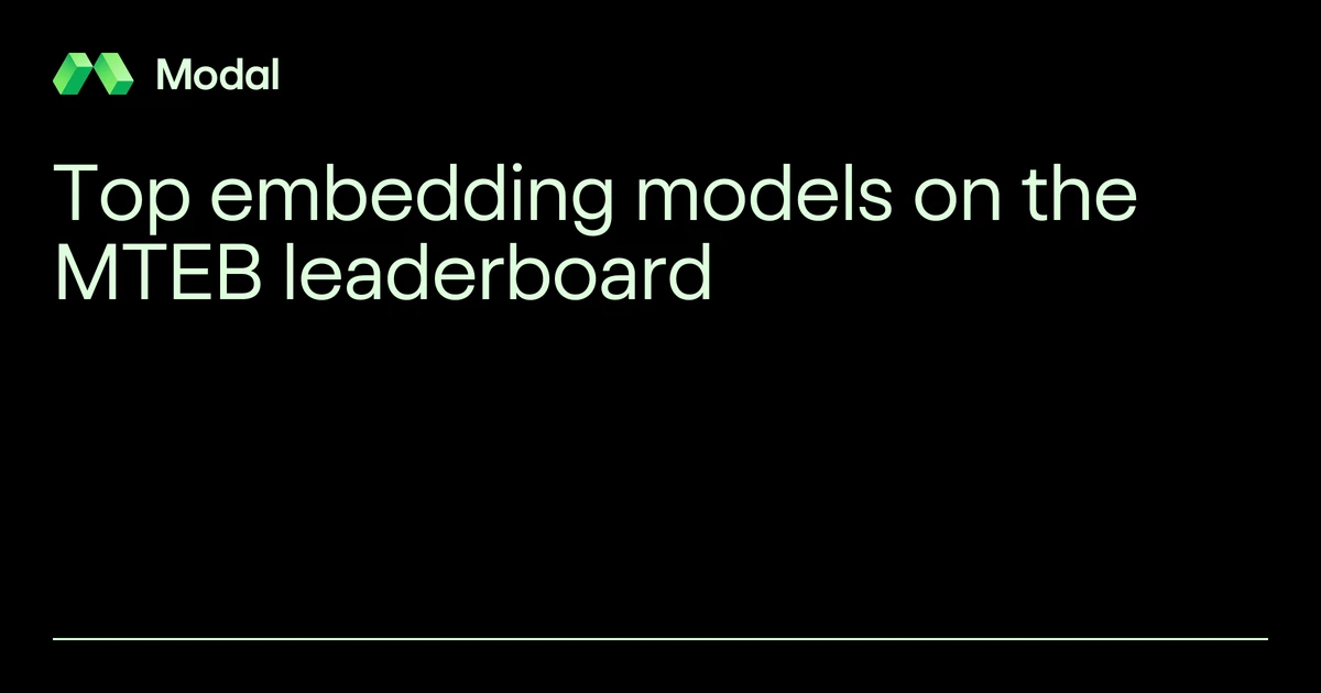 Top embedding models on the MTEB leaderboard