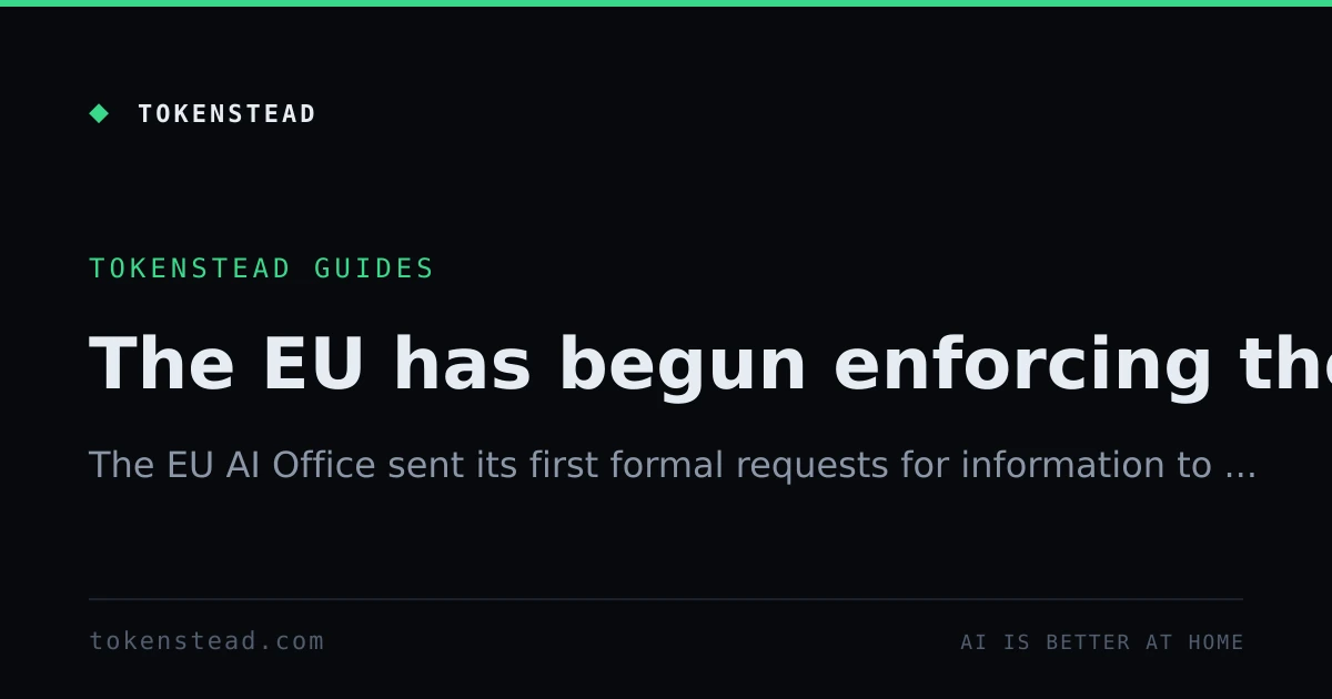 The EU has begun enforcing the AI Act: first RFIs to model providers