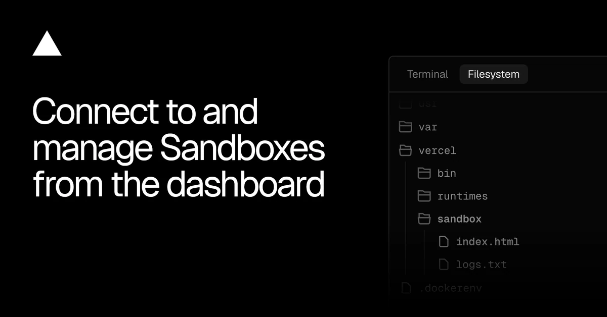 Connect to and manage Sandboxes from the dashboard