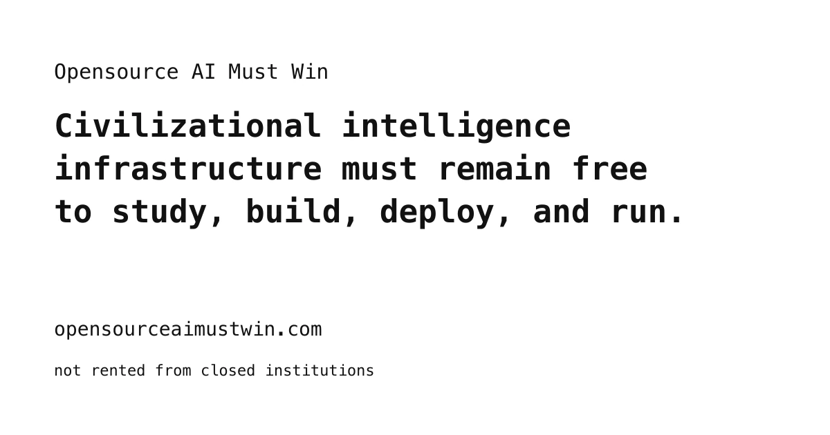 Open Source AI Must Win