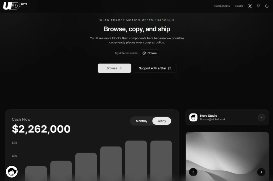 100+ Shadcn and Framer Motion Components for Next.js - UI TripleD