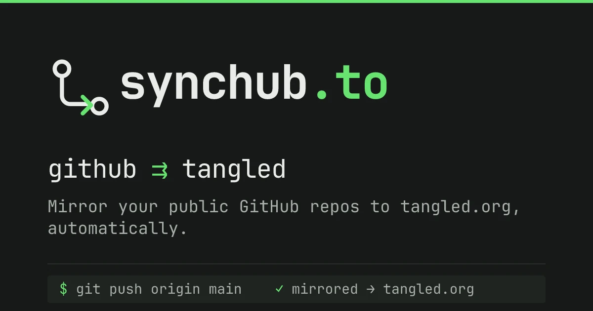 Mirror your GitHub repos to tangled.org automatically
