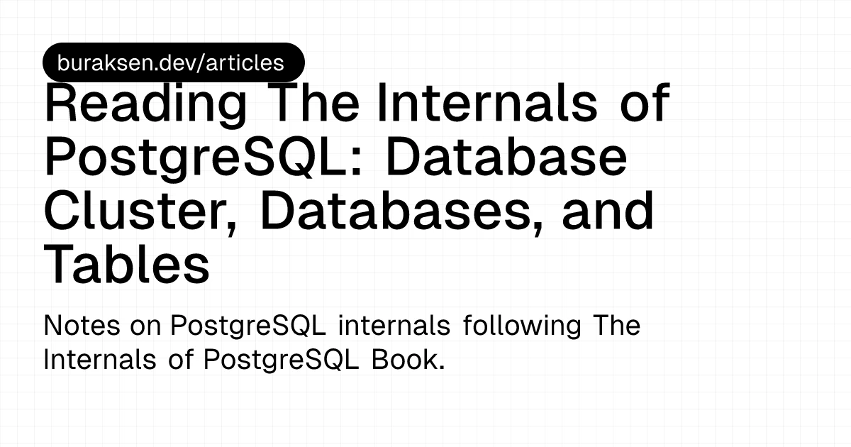 Reading the internals of Postgres: Database cluster, databases, and tables
