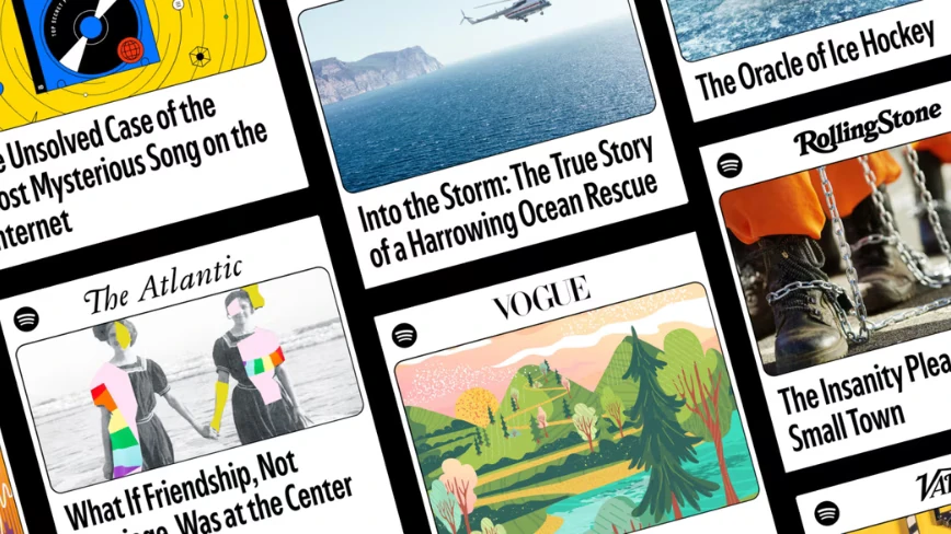 Spotify tests narrated magazine articles inside the audiobook tier