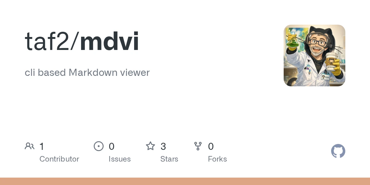 GitHub - taf2/mdvi: cli based Markdown viewer