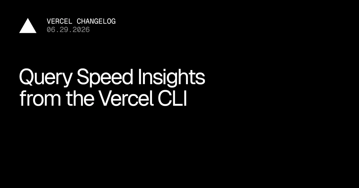 Query Speed Insights from the Vercel CLI