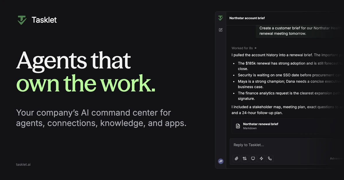 Tasklet (YC P26) Is Hiring a Customer Success Engineer