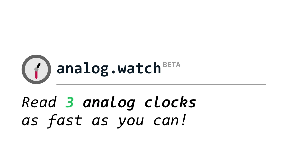 Show HN: Analog Watch