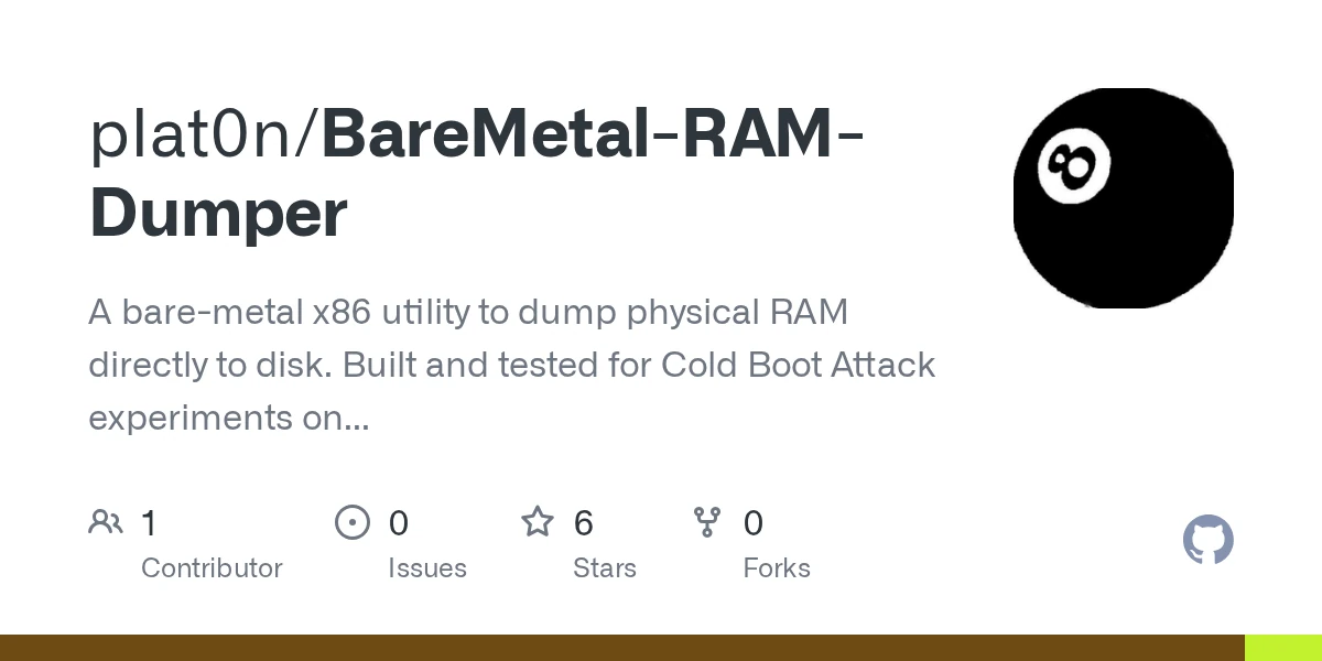 BareMetal RAM Dumper – Bare-metal x86 tool for Cold Boot Attack experiments