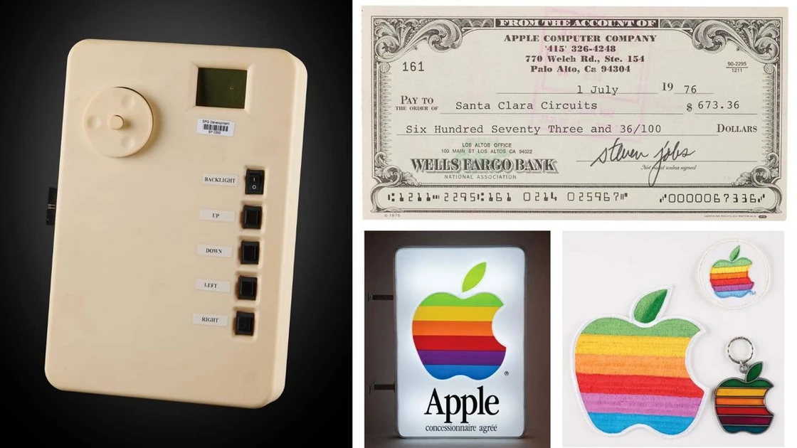 A ton of Apple memorabilia is up for auction, including Steve Jobs' 8th grade science project