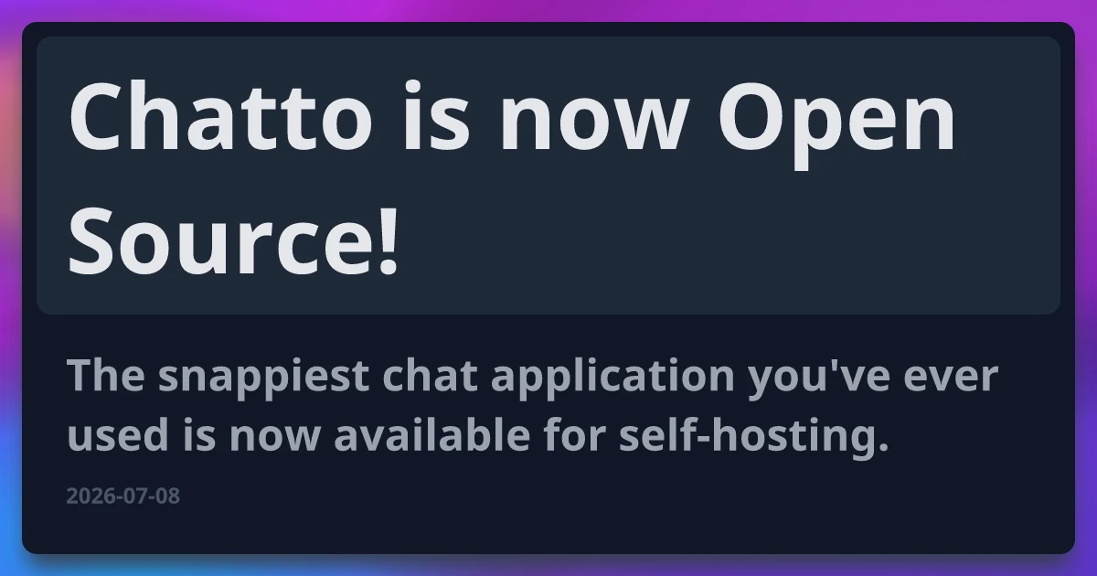 Chatto is now Open Source