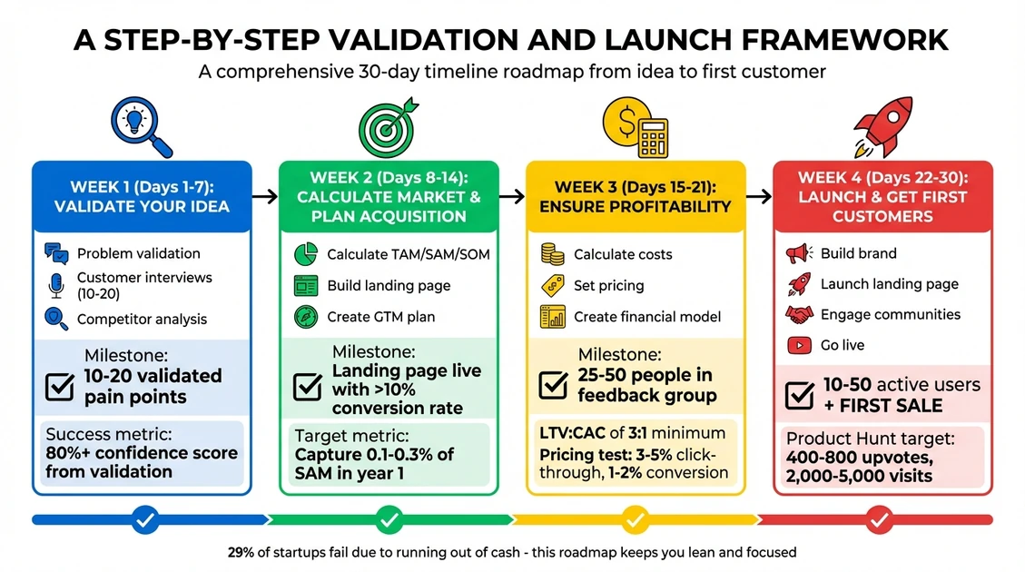 From Idea to First Customer in 30 Days: The Exact Roadmap
