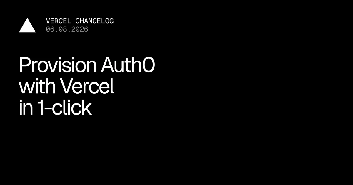 Auth0 joins the Vercel Marketplace