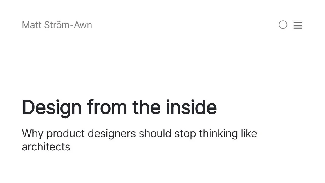 Design from the inside