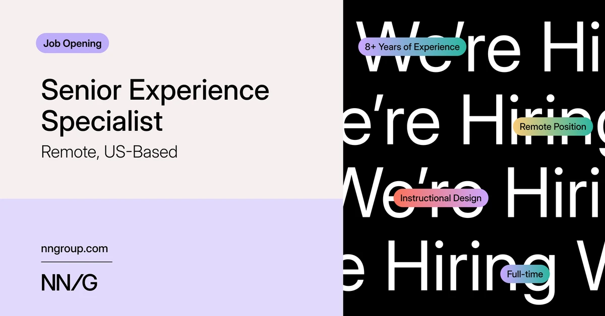Job Opening: Sr Experience Specialist (Remote, US Based)