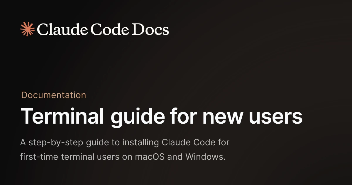 Terminal guide for new users - Claude Code Docs