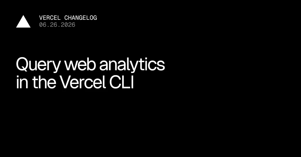 Query Web Analytics from the Vercel CLI
