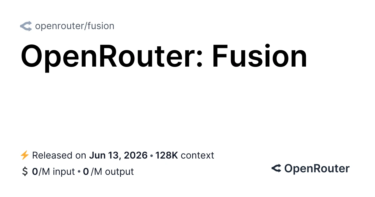 Openrouter Fusion API