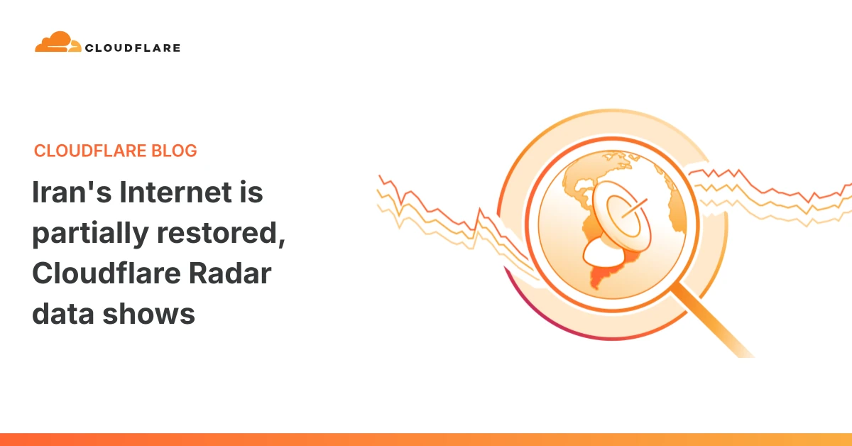 Iran's Internet is partially restored, Cloudflare Radar data shows
