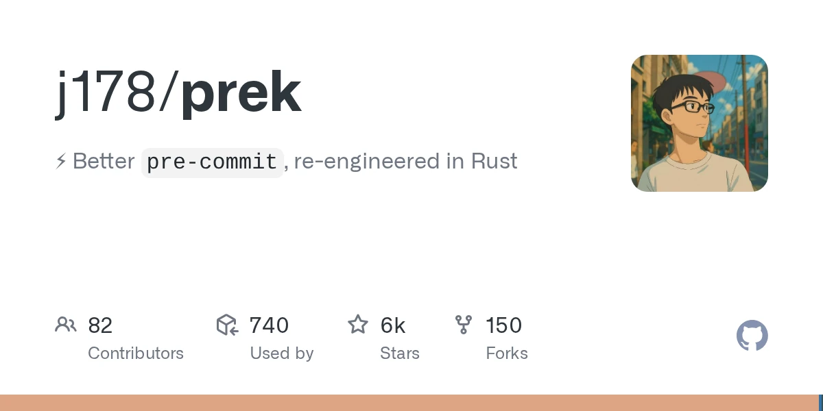 GitHub - j178/prek: ⚡ Better `pre-commit`, re-engineered in Rust
