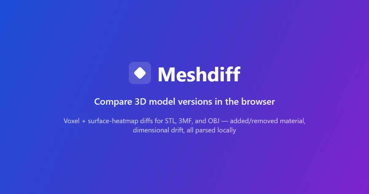 Meshdiff – visually compare two STL versions in the browser, client-side