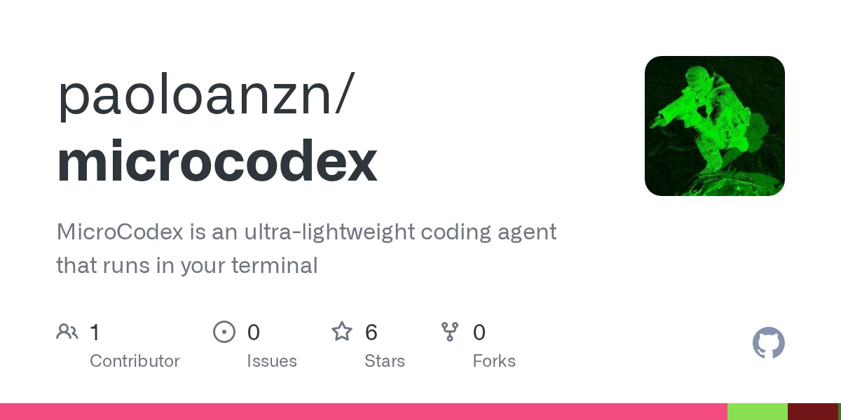 Show HN: MicroCodex Coding Agent – OpenAI/codex reimplemented in C++ <1MB binary