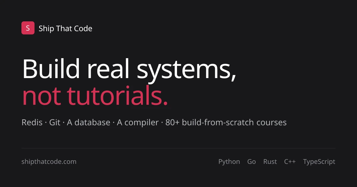 Show HN: Learn by rebuilding Redis, Git, a database from scratch