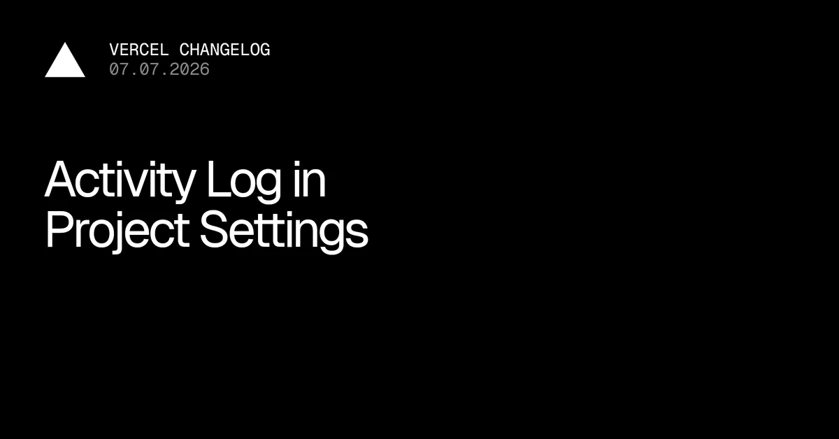 You can now view the Activity Log at a project-level