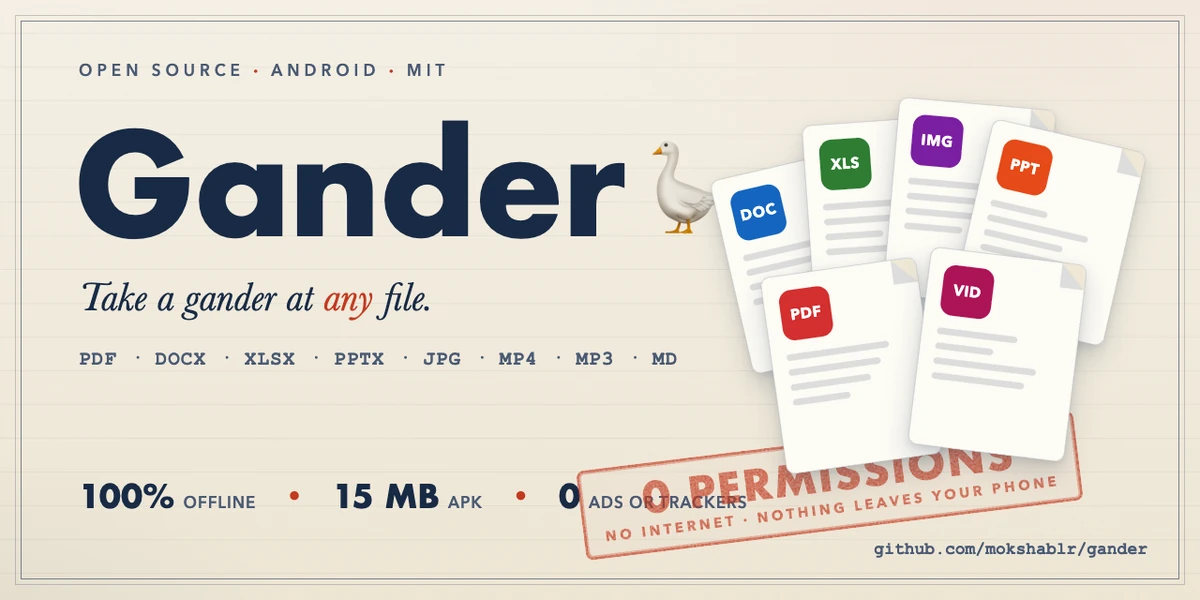 Show HN: Gander, an Android file viewer that asks for no permissions at all