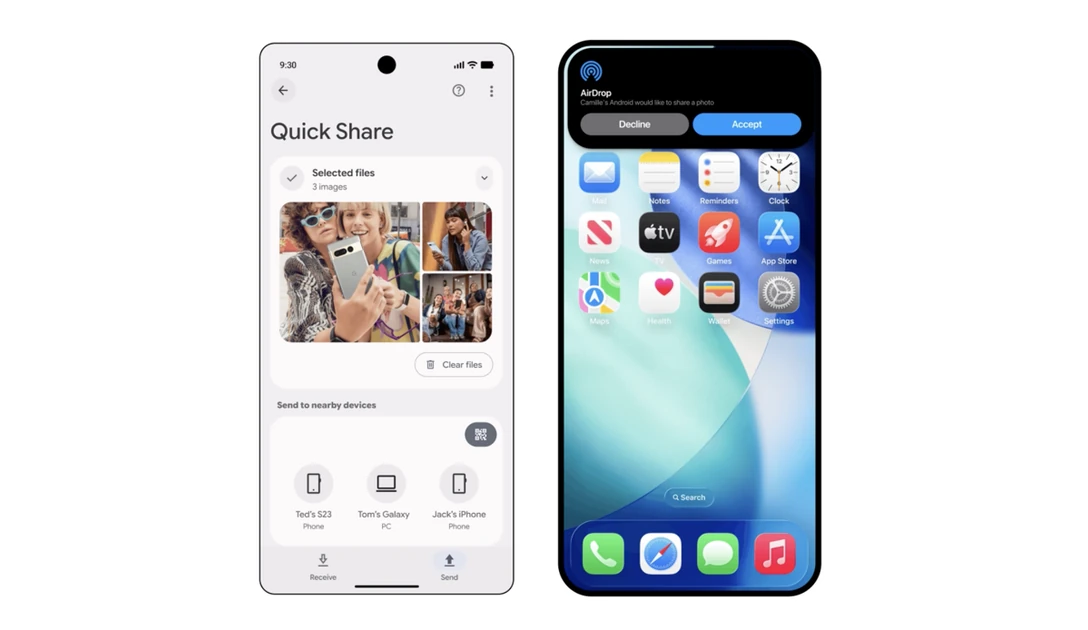 A bunch of Android phones now support AirDrop