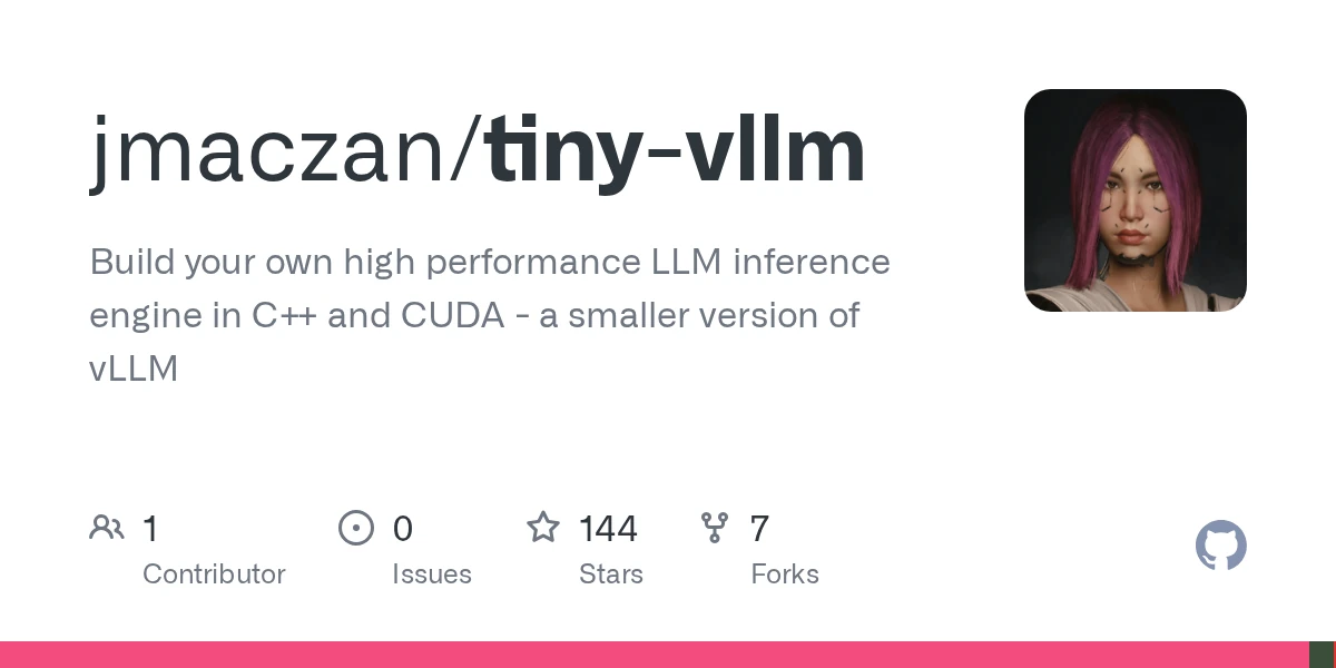 Show HN: Tiny-vLLM – high performance LLM inference engine in C++ and CUDA