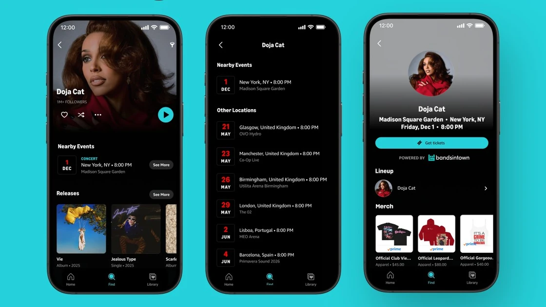 Amazon Music partners with Bandsintowns for concert listings