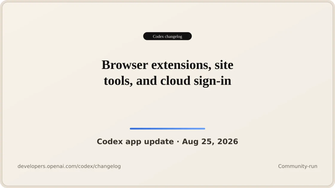Codex app update: Browser extensions, site tools, and cloud ...