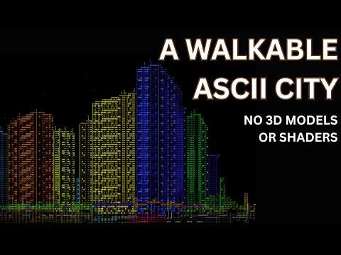 A walkable ASCII cyberpunk city in one HTML file [video]