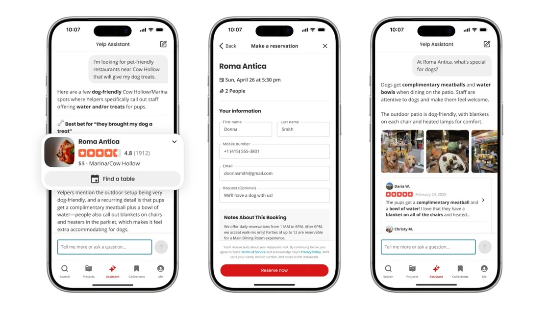 Yelp’s updated AI assistant can answer questions and book a restaurant or service in one conversation | TechCrunch