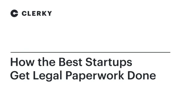 Clerky · Get startup legal paperwork done safely and easily.