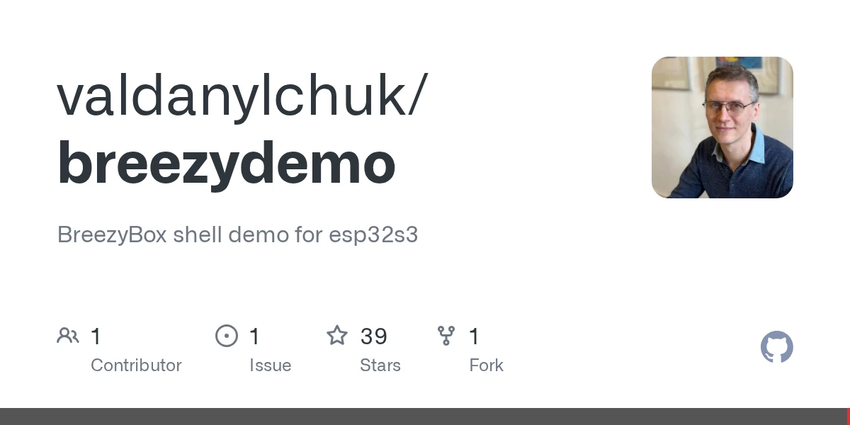 GitHub - valdanylchuk/breezydemo: BreezyBox shell demo for esp32s3