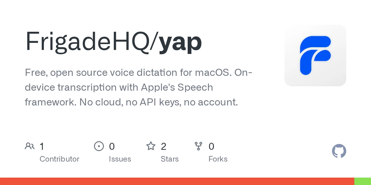 Show HN: Yap – OSS on-device voice dictation for macOS with no model to download